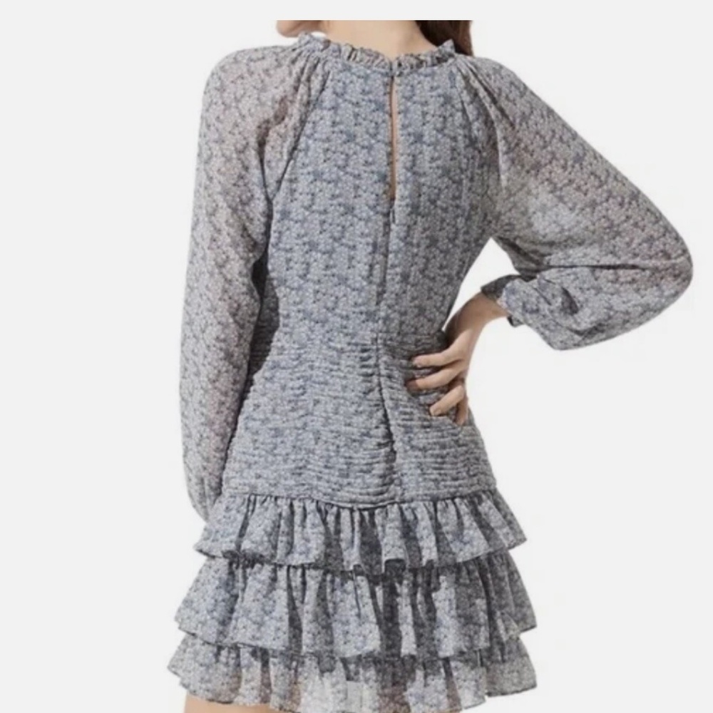 Revolve ASTR Tiered Ruffle Floral Mini Dress  Romantic Prairie Cottagecore S - Picture 3 of 16
